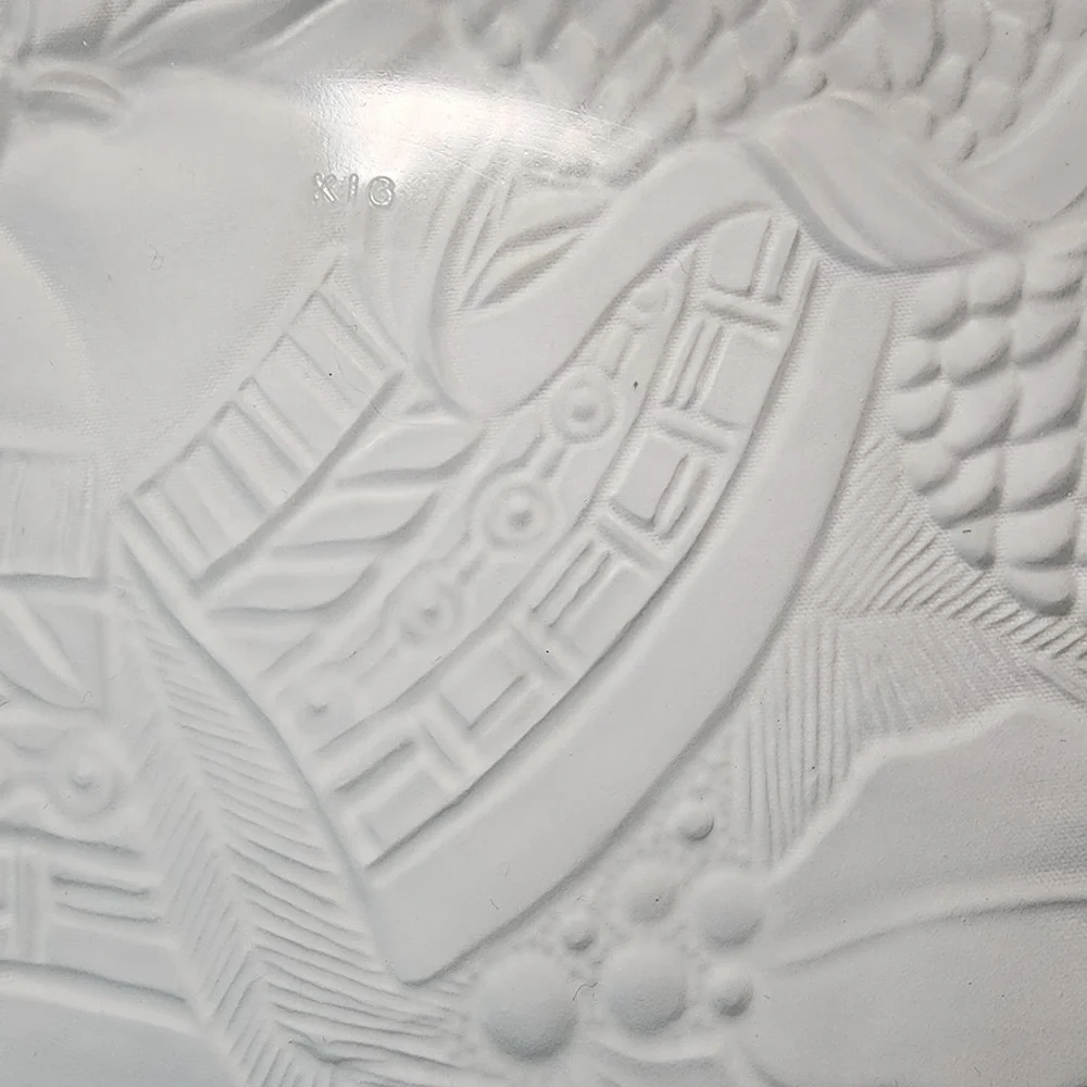 Elements Clear Etched Glass Christmas Serving Platter 13